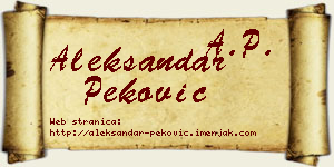 Aleksandar Peković vizit kartica
